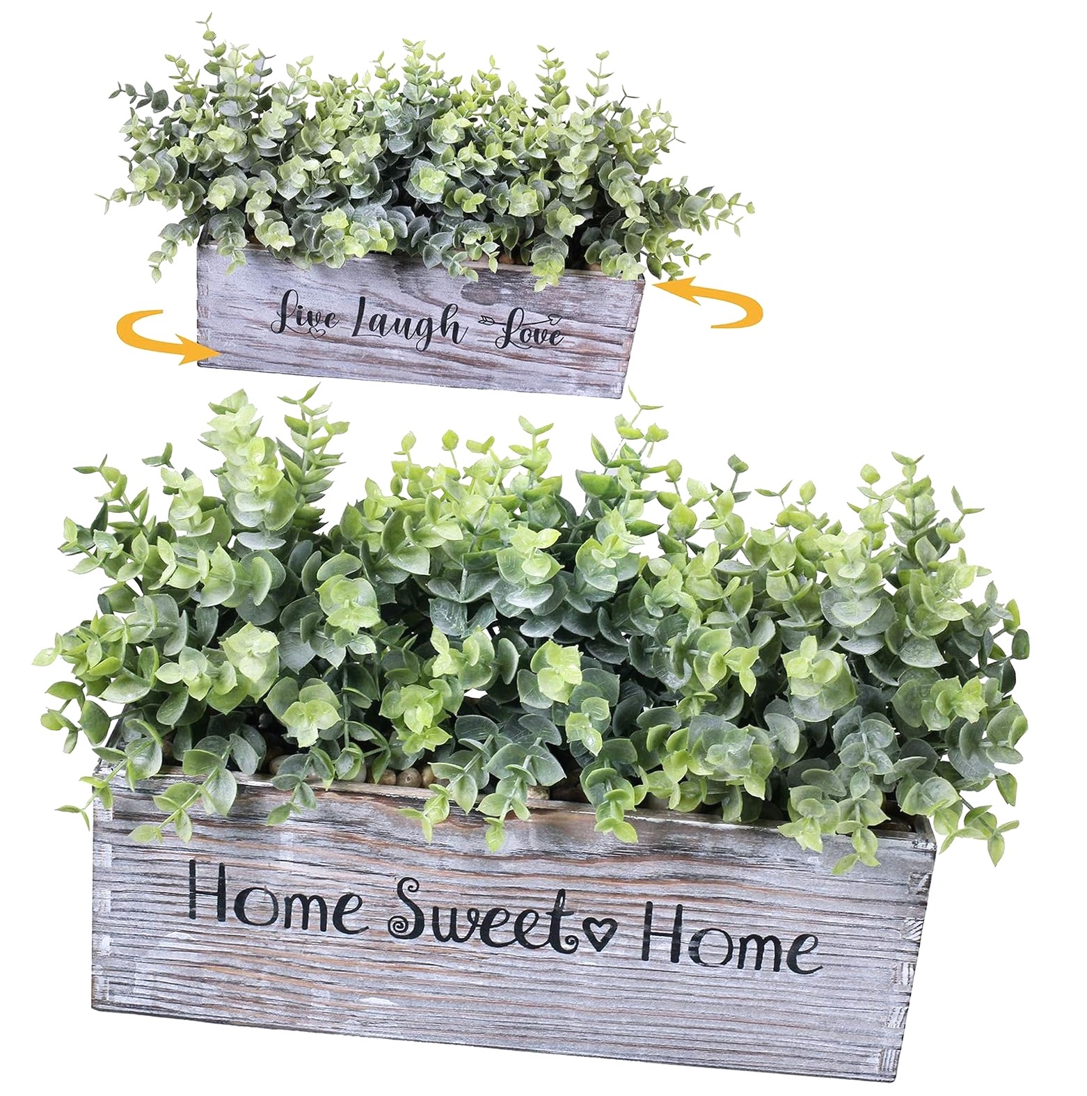 Box Greenery hgudesign 1 Piece Wooden Potted Eucalyptus Plant Greenery Arrangement ...