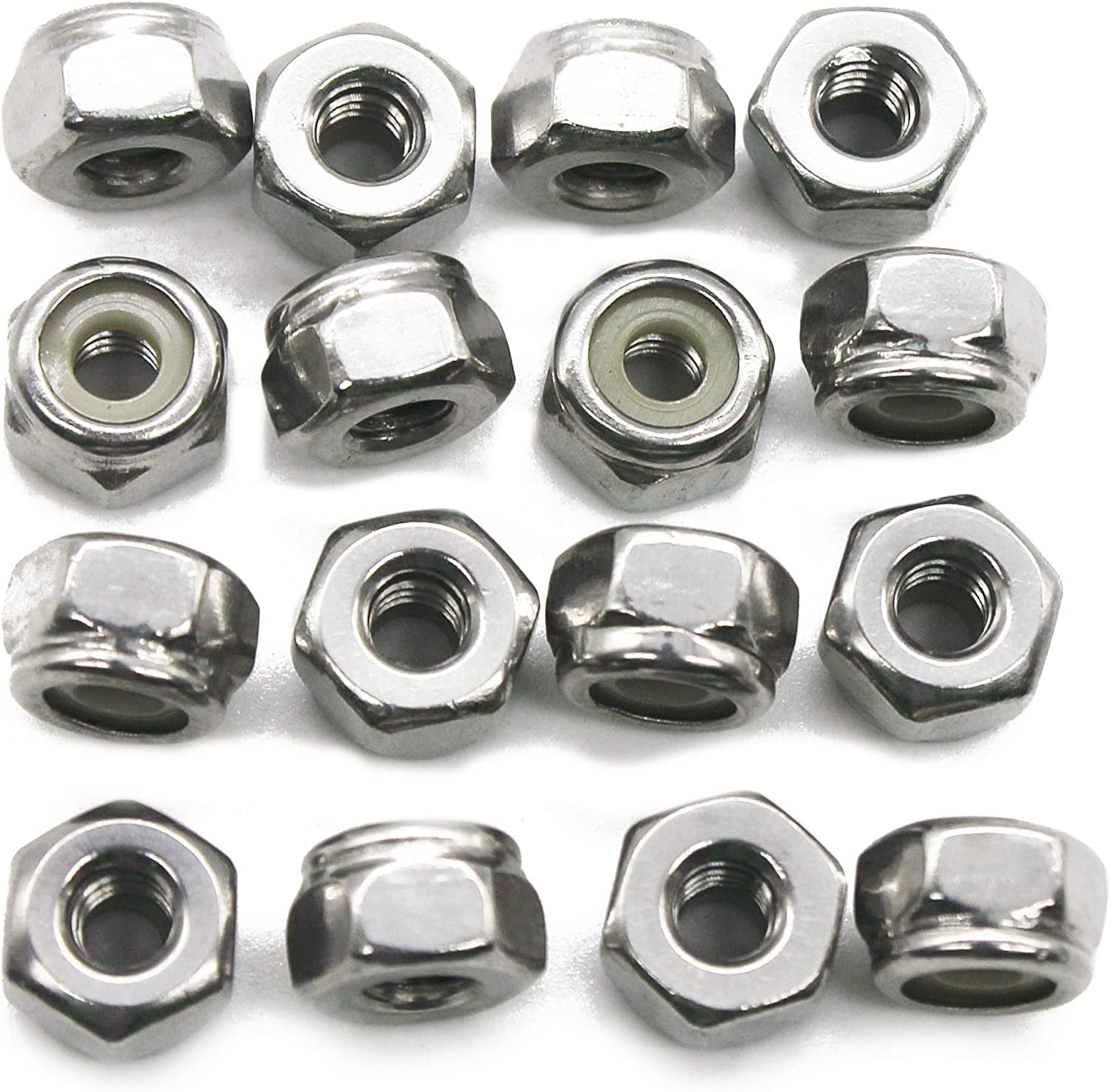 25 Dadi Autobloccanti In Nylon 10-24 – Acciaio Inox 18-8, Esagonali, Rivercity Fastener