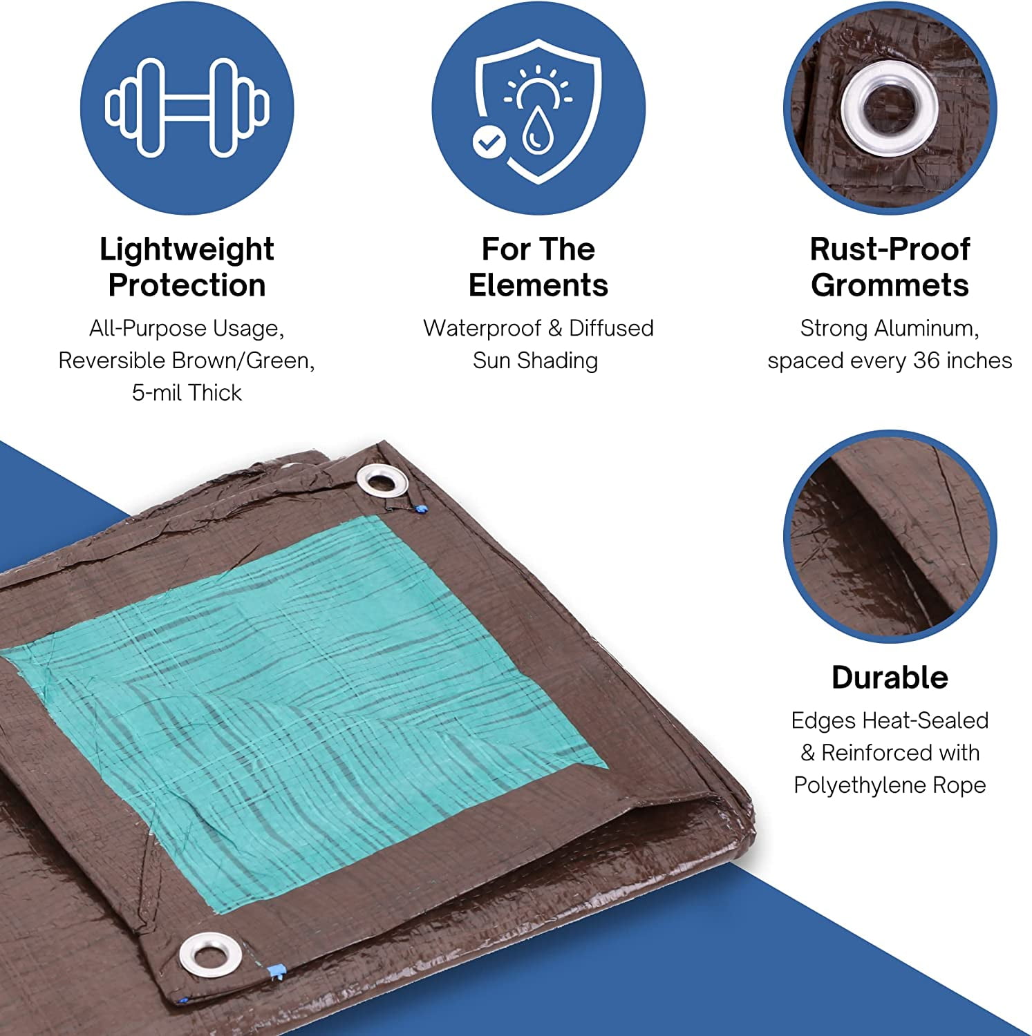 hgudesign 12 x 16 Ft. All-Purpose Multi-Use Protection/Coverage 5-mil ...