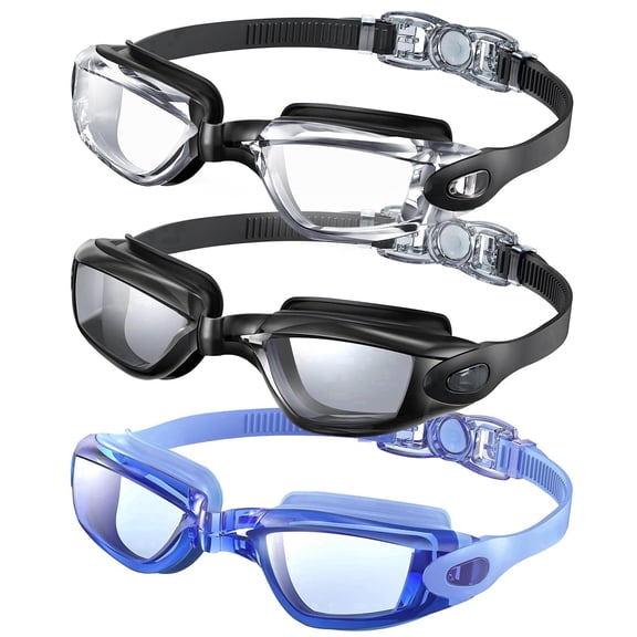 Adult Swim Goggles,3 Pack Swimming Goggles for Swimming, Goggles Swimming for Woman and Men,Anti Fog Swim Goggles