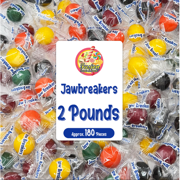 Jawbreakers 2 Pound Bag – Individually Wrapped Large Hard Candy Balls – Assorted Colors, Long-Lasting Candy – Bulk Jawbreaker Treats for Parties, Snacking, and more.