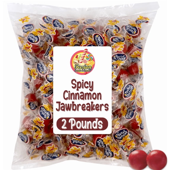 Spicy Cinnamon Jawbreakers – 2 Pounds, Tongue Torchers Fireballs, Individually Wrapped – Hot Atomic Fireballs Hard Candy, Fireball Treats Bulk, Cinnamon Fire Balls Jaw Breakers
