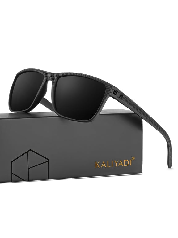 Polarized Sunglasses for Men Women,Lightweight Sun Glasses with UV Protection for Driving Fishing Golf(Black)