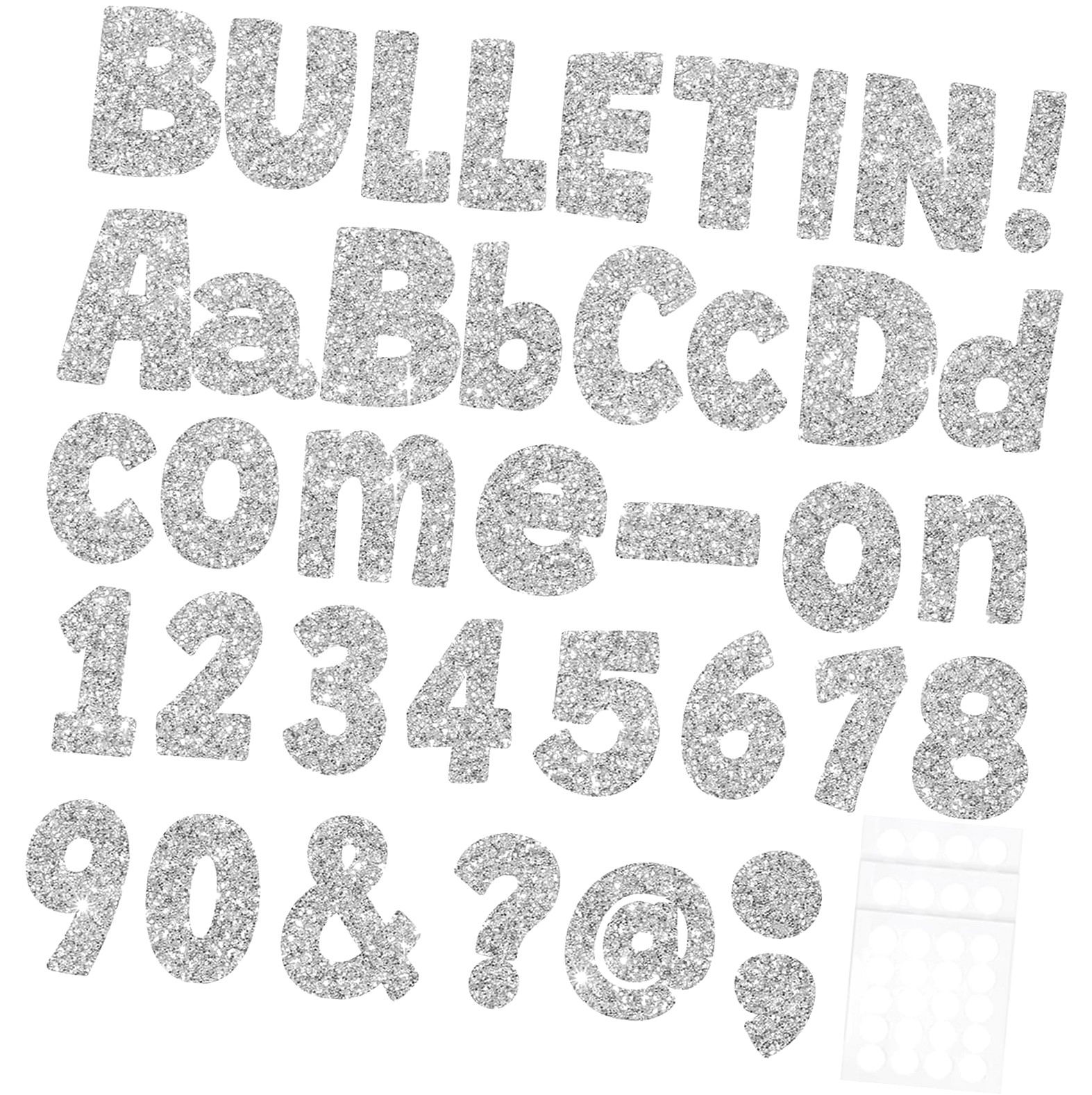 225 Letters hgudesign 225 Pieces Glitter Bulletin 4inch Letters with Adhesive Dots ...