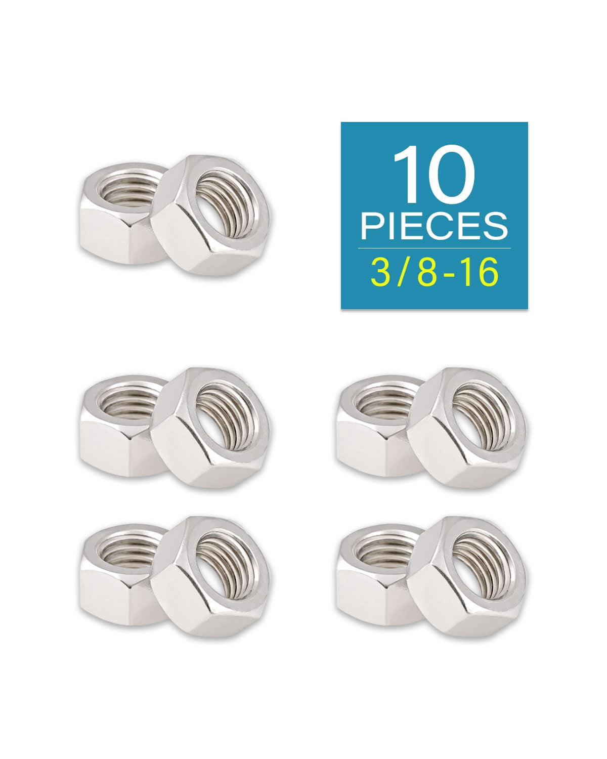 M4x7mm Square Nuts, 304 Stainless Steel Coarse Thread Square Nuts - View #2