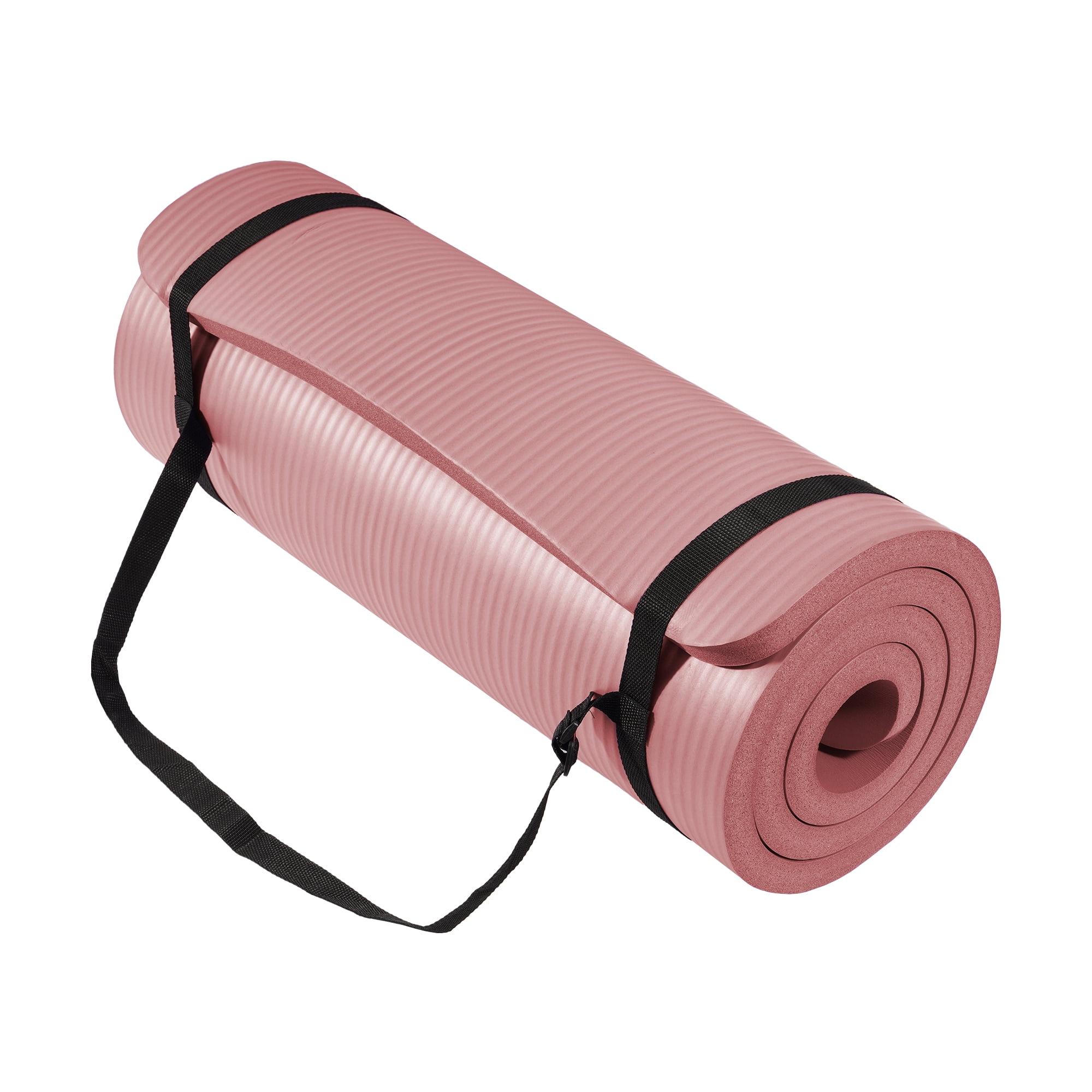 BalanceFrom Yoga Mat, 1" Extra Thick Exercise Pilates Workout Mat, 71"x24", Pinkish