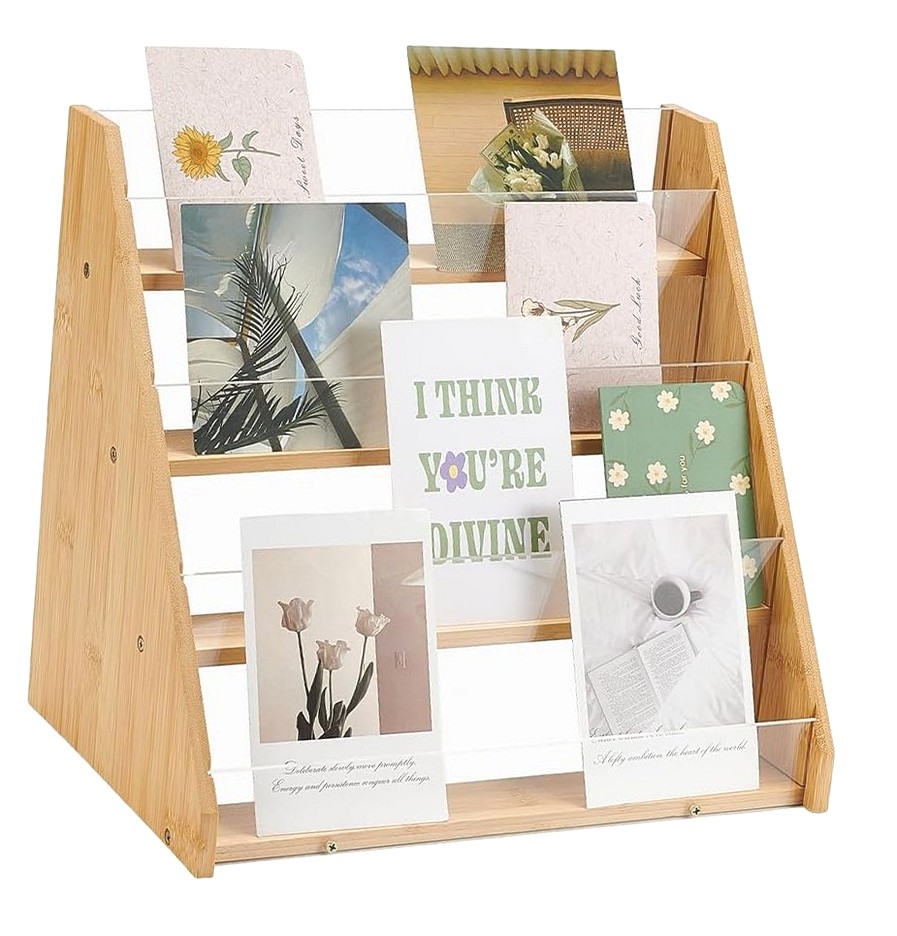 hgudesign 4-Tier Greeting Card Acrylic Display Case Postcard Rack ...
