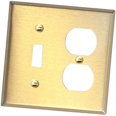 AmeriTac #84D Copper Metal Wall Plate – Outlet Cover, Bronze Finish, Used, 4-5/8" X 3"