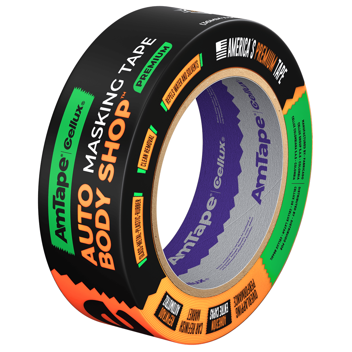 AmTape Auto Body Shop, Solvent & Moisture Resistant, 30-Day Clean Removal, Super Washi Painter’s Tape for Car Painting & Detailing, Orange, 1.5" Case 16