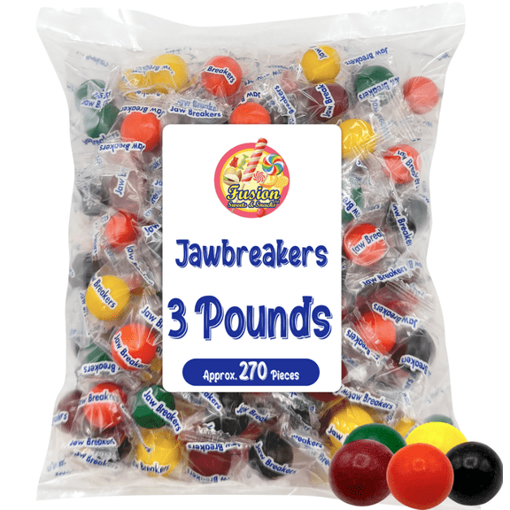 Jawbreakers 3 Pound Bag Individually Wrapped Large Hard Candy Balls  Assorted Colors