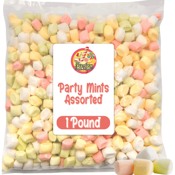 Party Mints Assorted - 1 Pound Bulk Bag Baby Shower Mint - After Dinner Mints- Colorful Delicious Pastel Colores