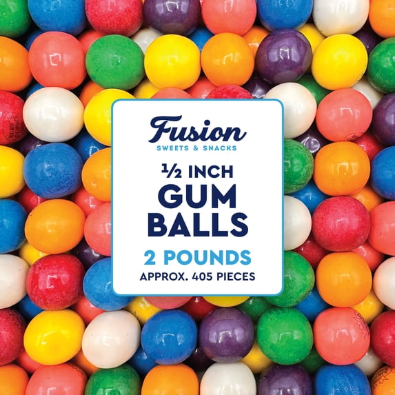 Gumballs 1/2 Inch 2 Pound Bag - Gum Balls For Gumball Machine - Small Gumballs Bulk - Assorted Fruit Flavor - Bubble Gum