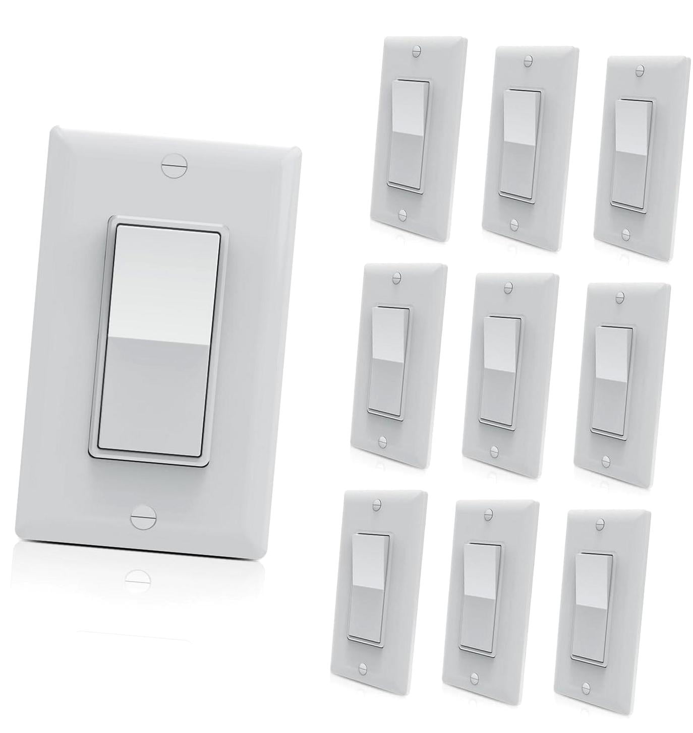 hgudesign Decorator Paddle Light Switch with Wallplates, Single Pole ...