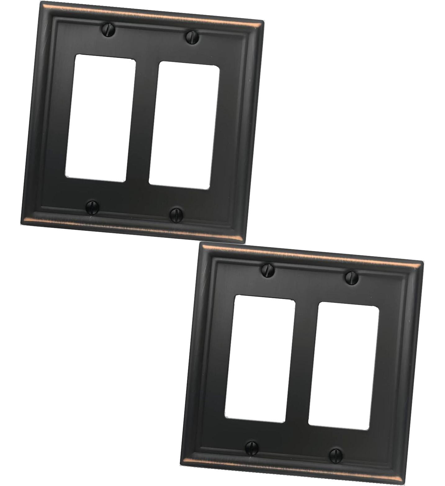hgudesign Double Decorator Light Switch Cover Luca Metal Wall Plate ...