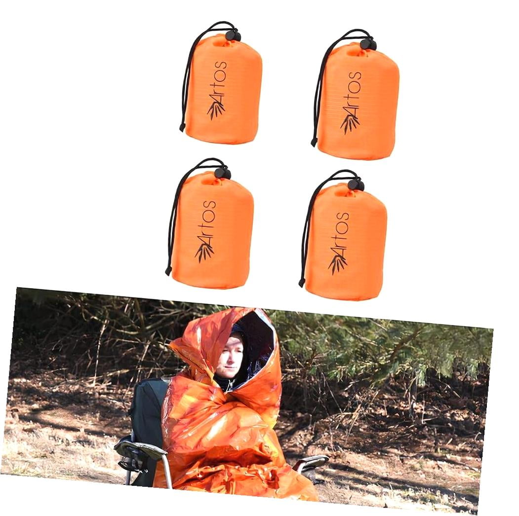 hgudesign Hooded Emergency Bivy Sack | Thermal Sleeping Bag | Blanket | for Camping, Hiking, and Various Activities