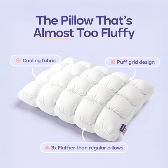 Mellow White Puff Pillow Standard