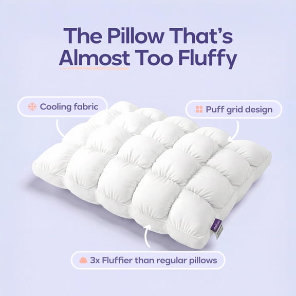 Mellow White Puff Pillow Standard