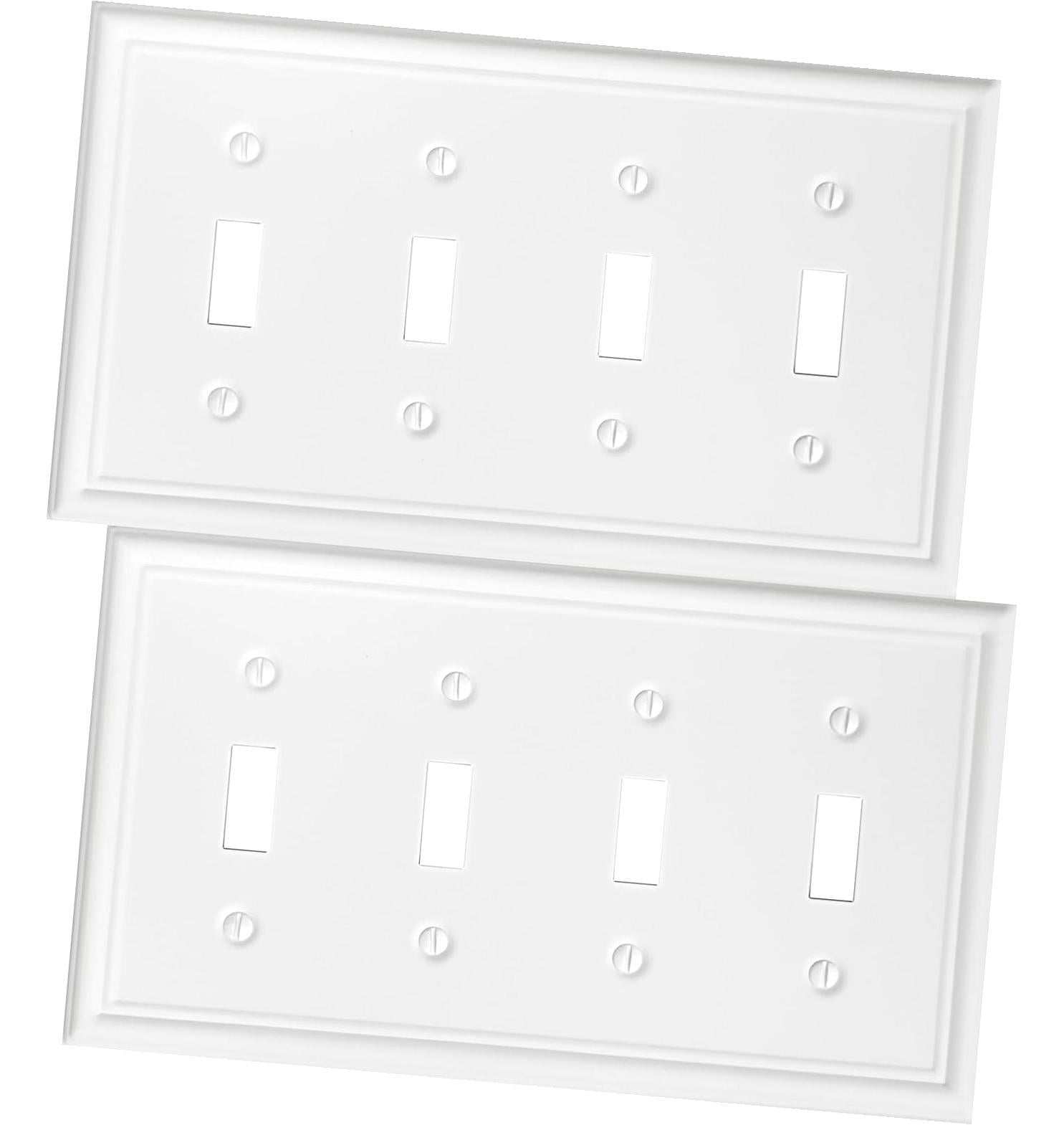 hgudesign Quadruple Toggle Light Switch Cover Luca Metal Wall Panel, 2 ...