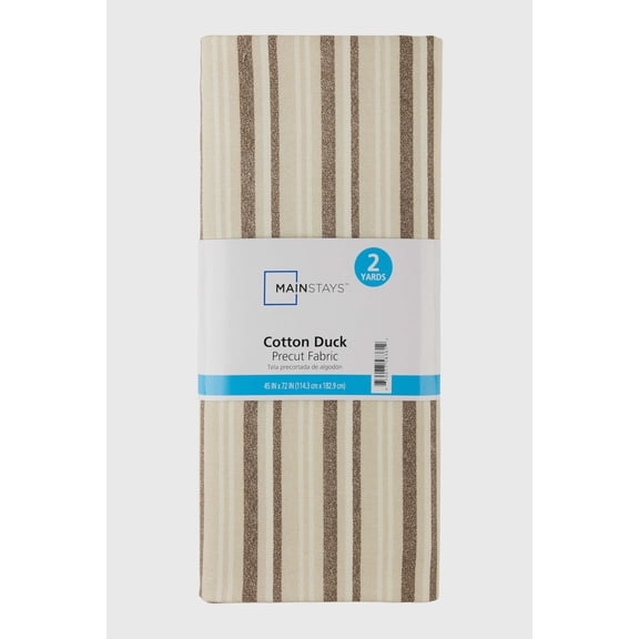 MS CTN DUCK FC 2YD TONAL STRIPE WARM BROWNIE