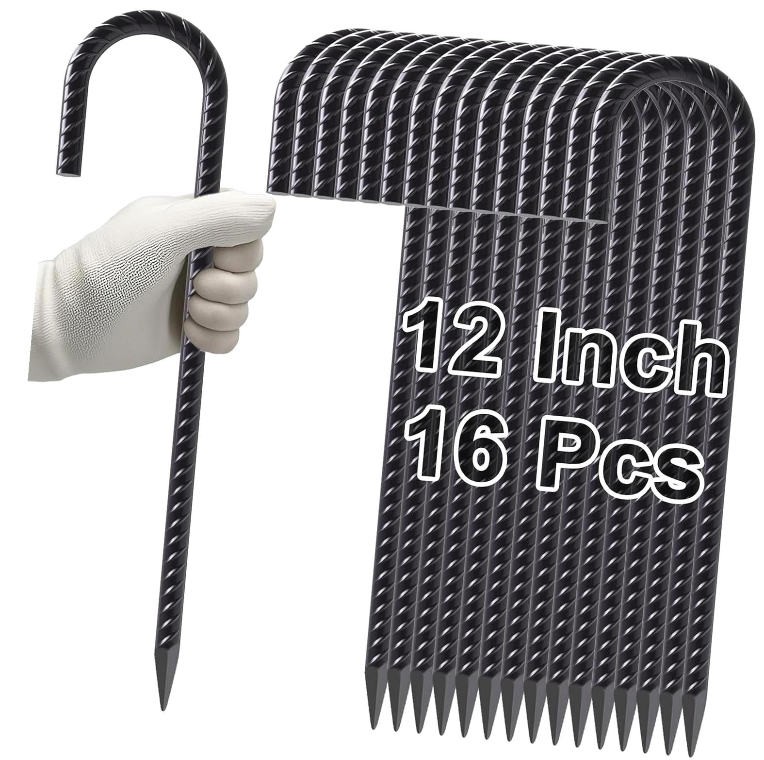 Hgudesign Rebar Stakes 12 Inches J Hook Chain Link Fence Stakes, 16 Hgudesign Rebar Stakes 12 Inches J Hook Chain Link Fence Stakes, 16