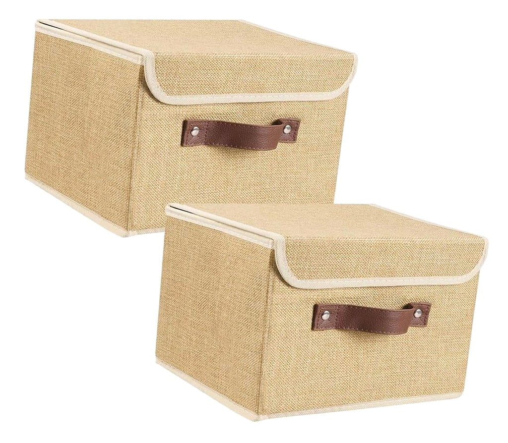 hgudesign Storage Bins Boxes with 2-Pack Storage Boxes Collapsible ...