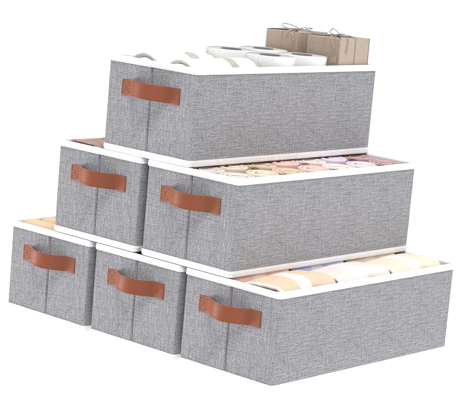 hgudesign Storage Bins, Foldable Baskets for Organization, Boxes With ...
