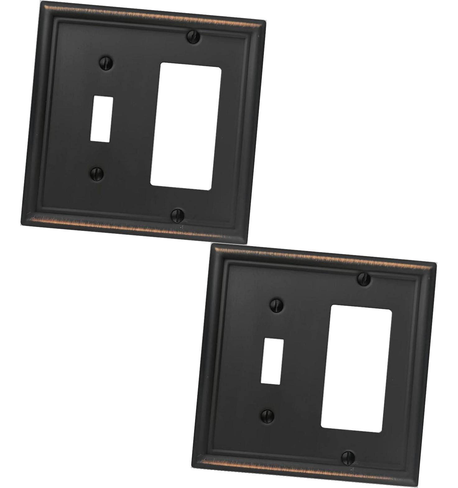 hgudesign Toggle/Decorator Light Switch Cover Luca Metal Wall Plate, 2 ...