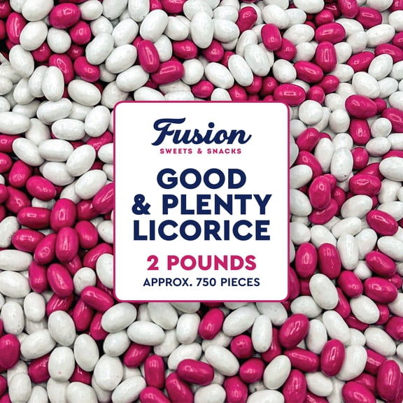Good And Plenty Candy, 2 Pound Bulk Bag, Fat Free Treat, Pink & White Nostalgic Licorice Candy - Gumball Machine Refills, Licorice Flavored Candies