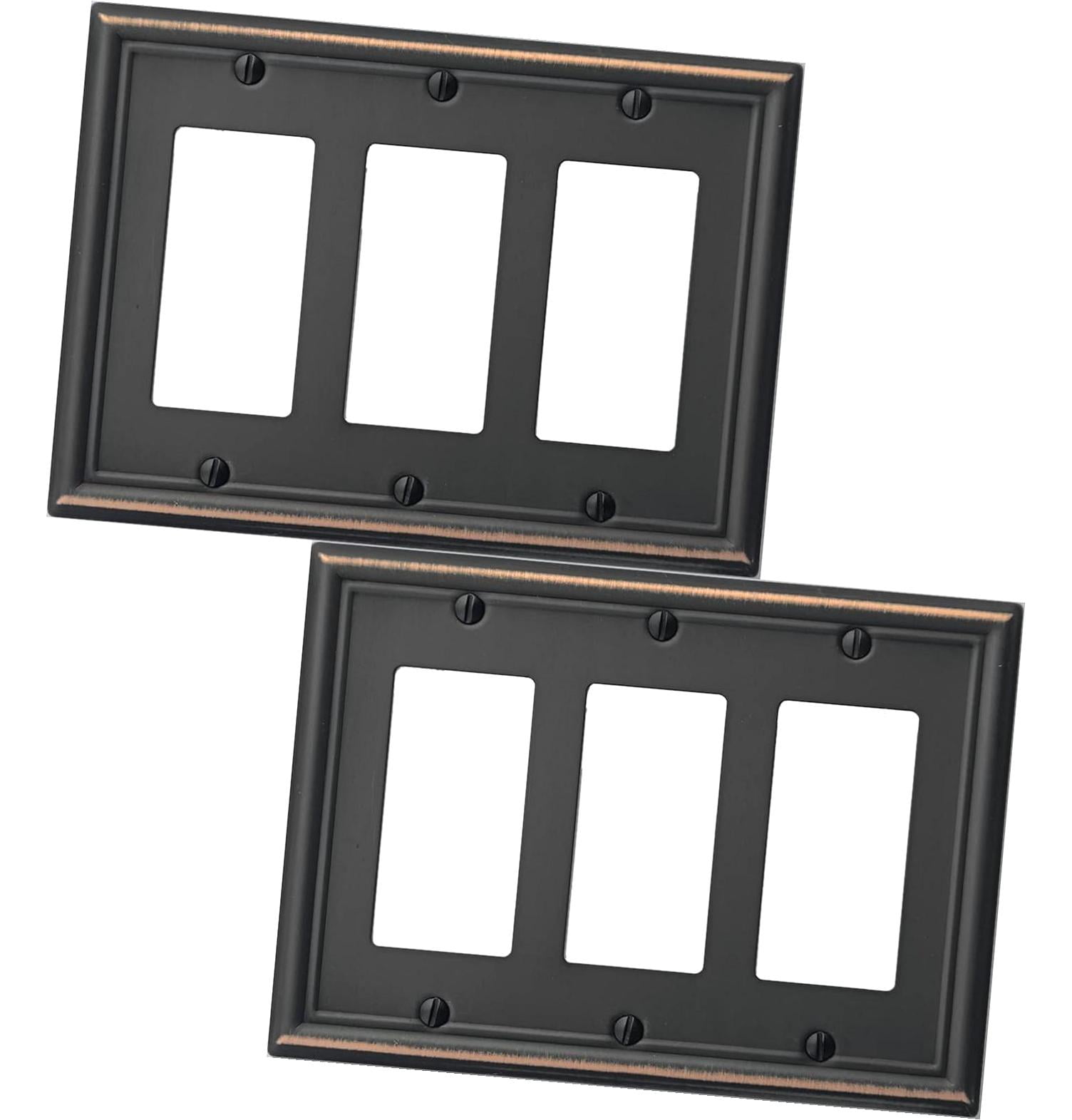 hgudesign Triple Decorator Light Switch Cover Luca Metal Wall Plate, 2 ...