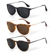 KALIYADI Polarized Sunglasses for Women Vintage Lady UV Protection Driving Sun Glasses 3 Pack