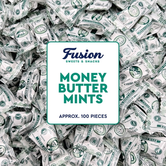 Money Buttermints Individually Wrapped, 100 Pieces Creamy Mint Candy for Casino Party Favors