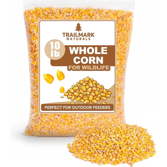 Trailmark Naturals Premium 10 LB Whole Corn, Versatile Wild Bird Food for Ducks, Deer, Squirrels, and More