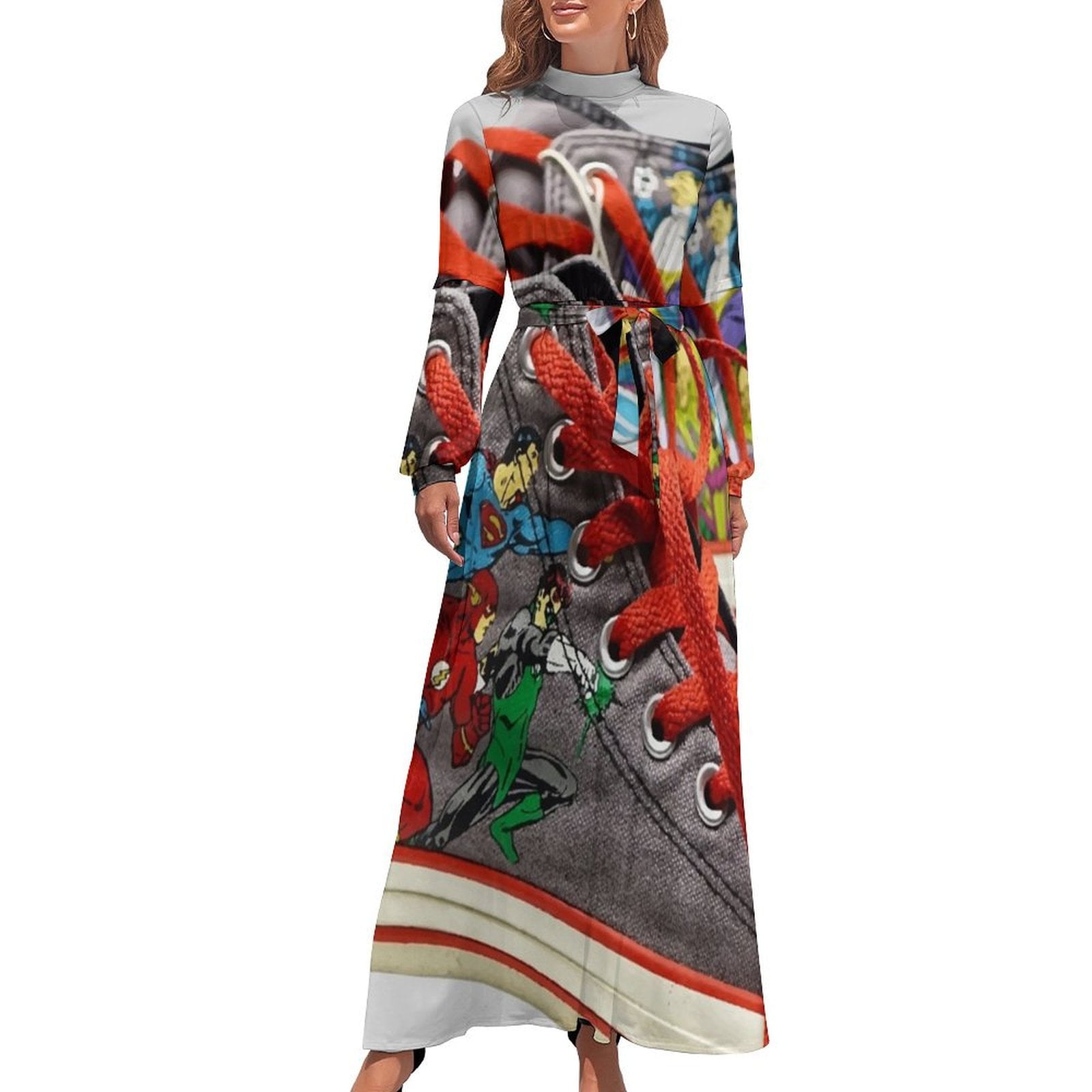 hi-cut rubber shoes with animated characters Long Dress luxury evening ...