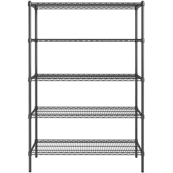 hiLISS Black 5-Tier Metal Adjustable Freestanding Garage Storage Wire Shelving Unit (36 in. W x 72 in. H x 14in. D)