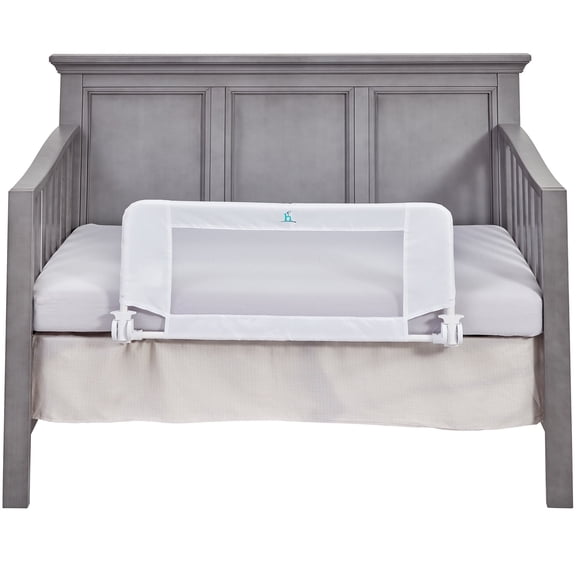 Hiccapop Toddler Bed Rail for Convertible Cribs, Crib Rail Guard with Reinforced Anchors, White