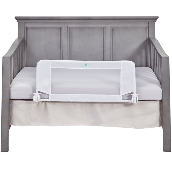 Hiccapop Toddler Bed Rail for Convertible Cribs, Crib Rail Guard with Reinforced Anchors, White