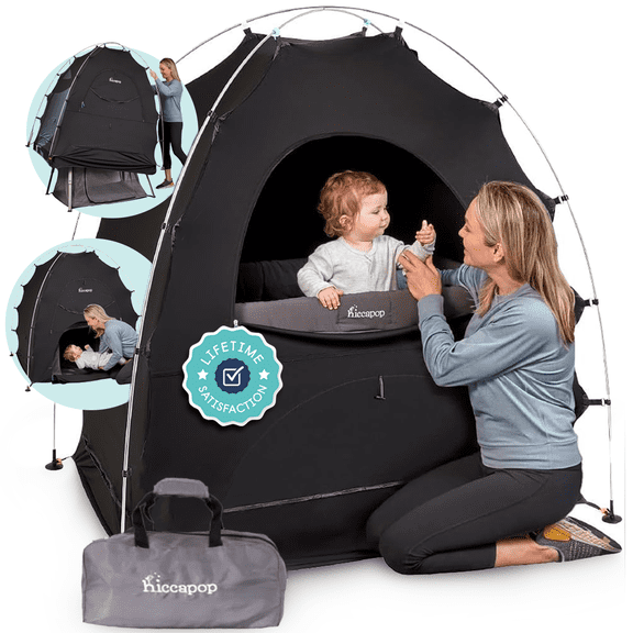 Hiccapop Blackout Tent for Pack and Play, Portable Crib Tent, Blackout Canopy Cover, Sleep Pod for Kids, Pack and Play Blackout Cover and Tent