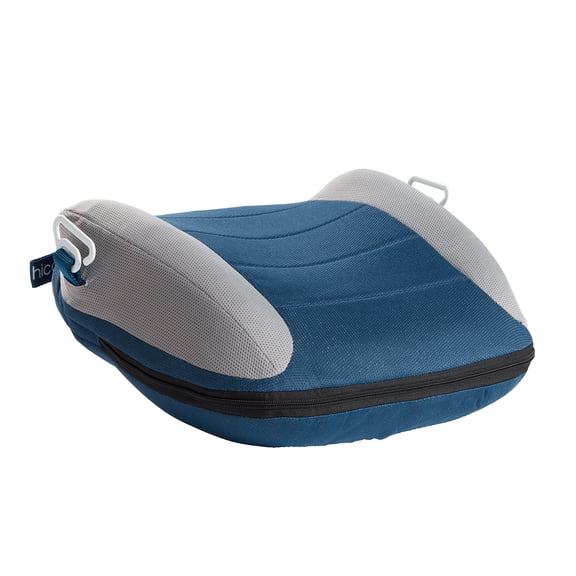 Hiccapop UberBoost Inflatable Booster Car Seat, Travel Booster Car Seat, Narrow Backless Booster Seat for Kids, Toddlers, Child, Portable (Navy/Gray)