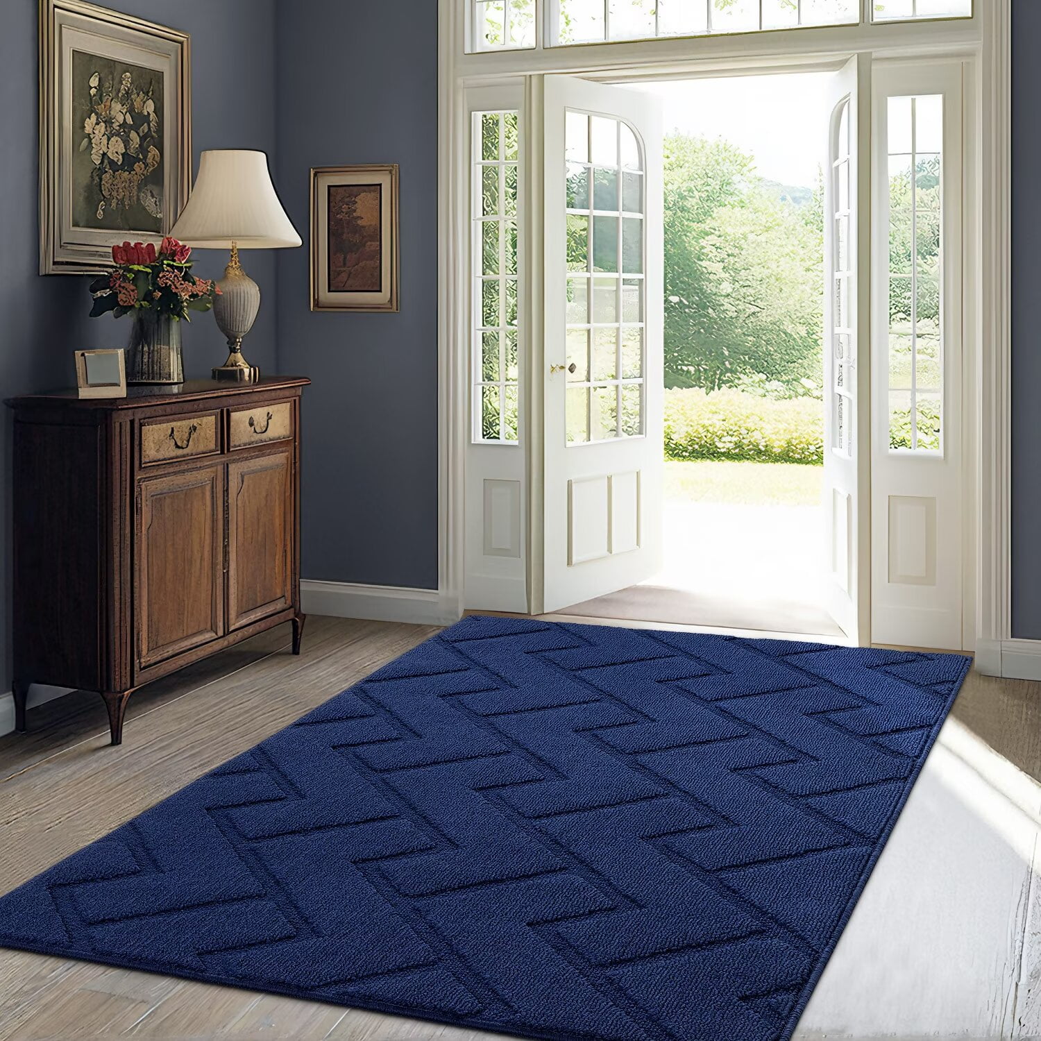 hicorfe Indoor Door Mat,35"x59"Absorbent Dirt Resist Front Back Door
