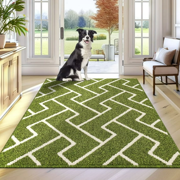 hicorfe Indoor Doormat,Non-Slip Front Back Door Mat for Entryway,Inside Floor Mat,36"x59" Sage Green