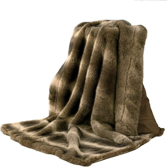 hiend accents faux wolf fur throw