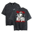 thumbnail image 1 of higashiyama kobeni Anime short sleeve Reze T-shirt short sleeve round neck washed vintage top loose Harajuku style short sleeve for men and women, 1 of 7