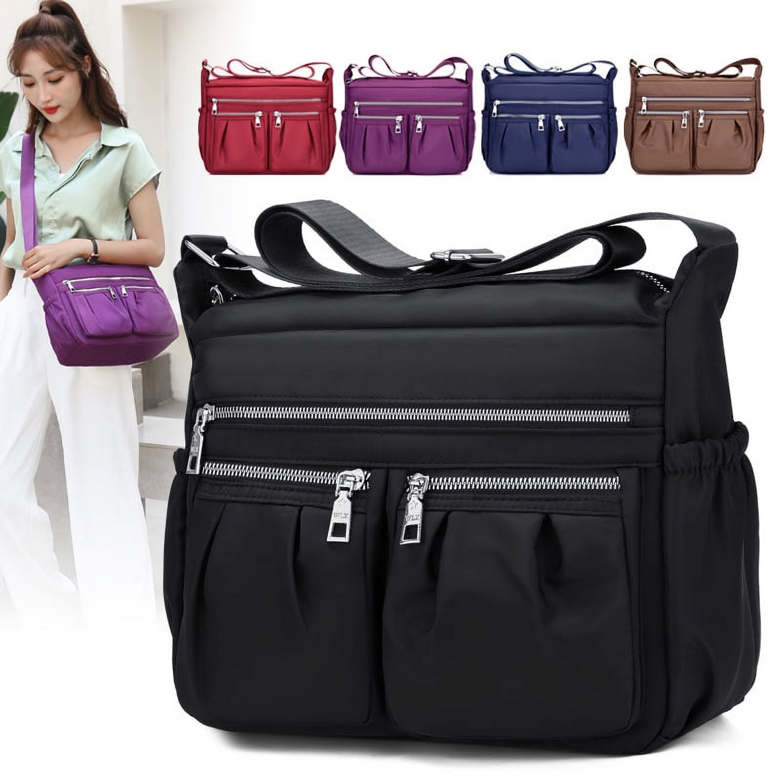 highcapacity Multi Pocket Shoulder Bag,Waterproof Crossbody Bags for