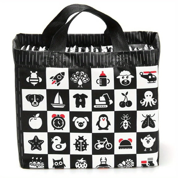A high-contrast black and white sensory cloth book, suitable for newbornsa visually stimulating toy for babies who are prone and can lift their heads, promoting their development.