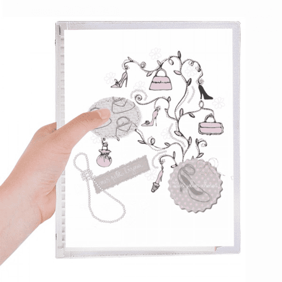 high heels shoes flower bag pattern notebook loose diary refillable journal statiry