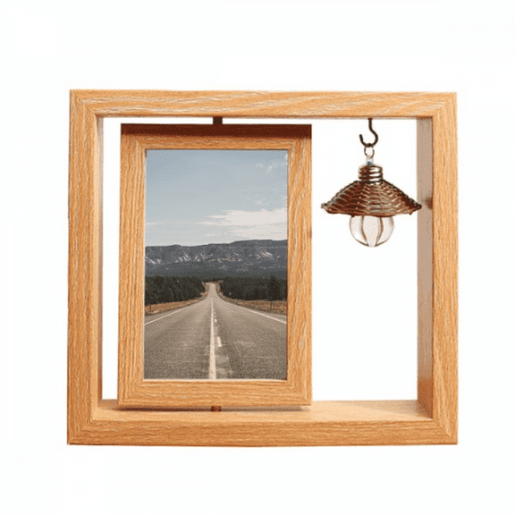 highway travel outdoor Wooden Rotating Picture Photo Frame 4x6