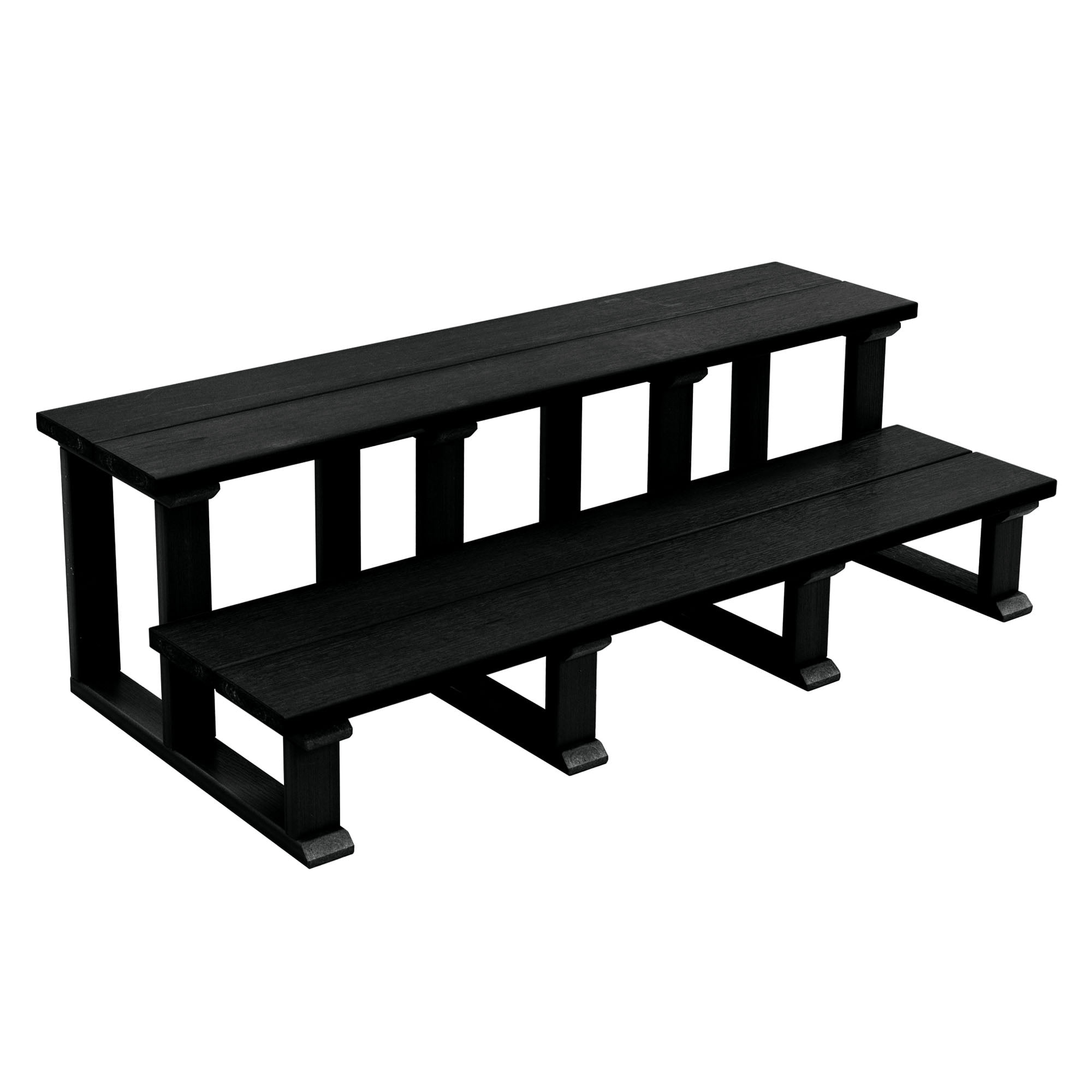 Highwood Black Poly Lumber Two-Tier Hot Tub Steps