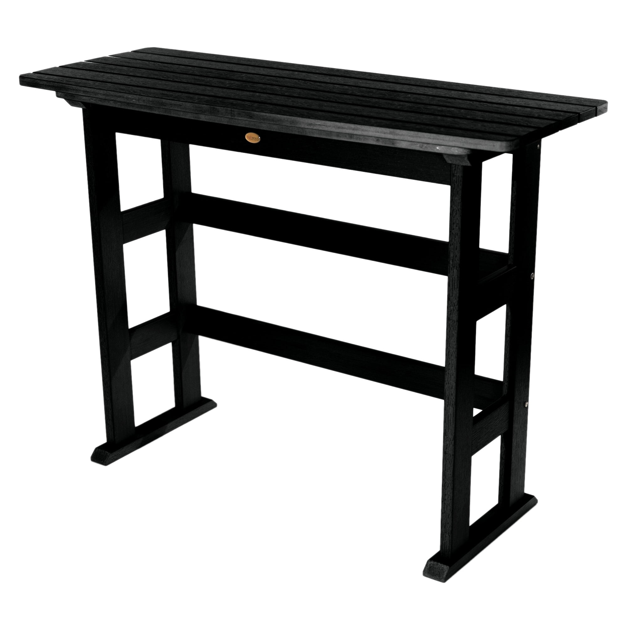Lehigh Black Recycled Plastic Counter Height Balcony Table