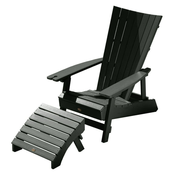 highwood® Manhattan Beach Adirondack Chair- Wine Holder/Ottoman Set