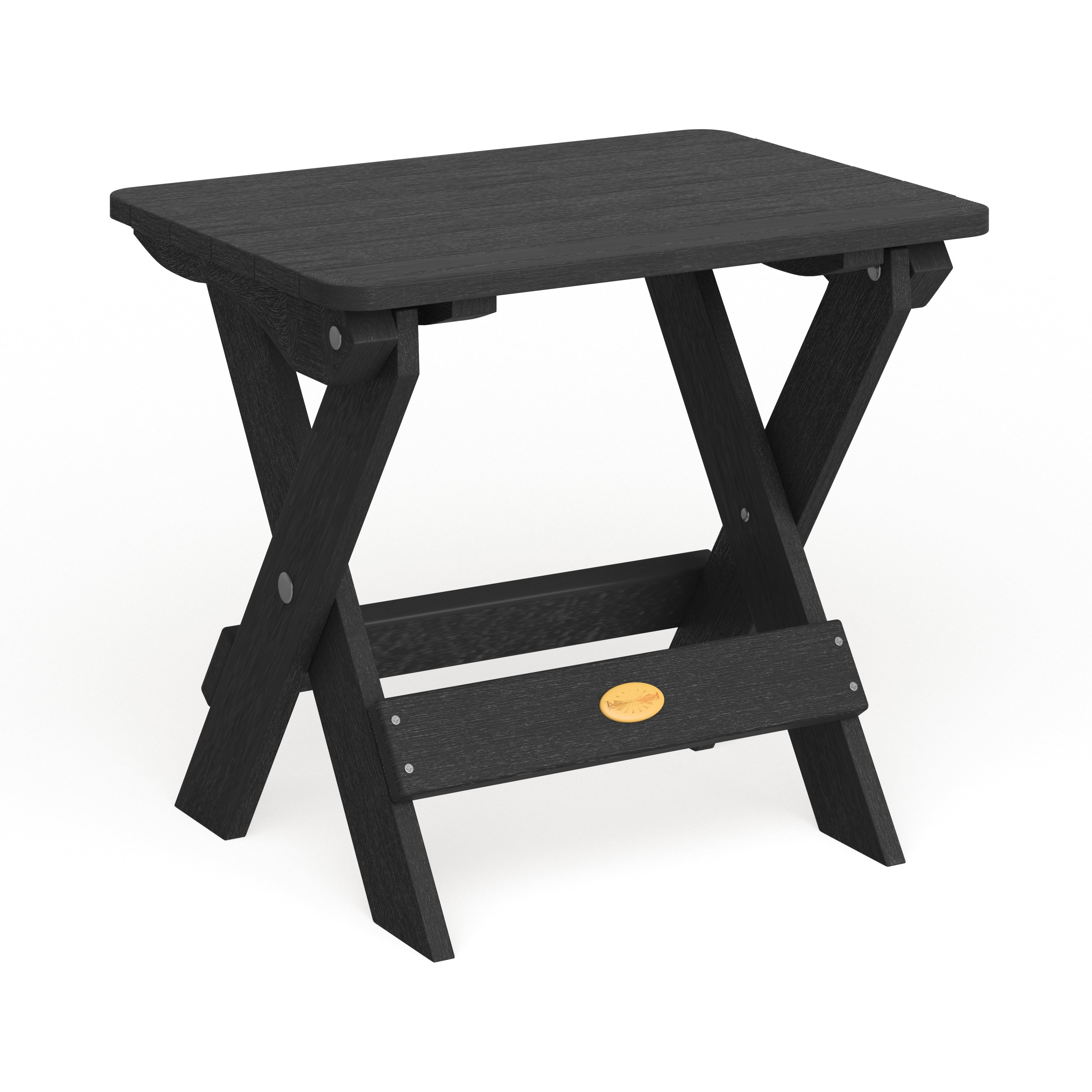 Compact Black High-Grade Poly Lumber Folding Adirondack Side Table